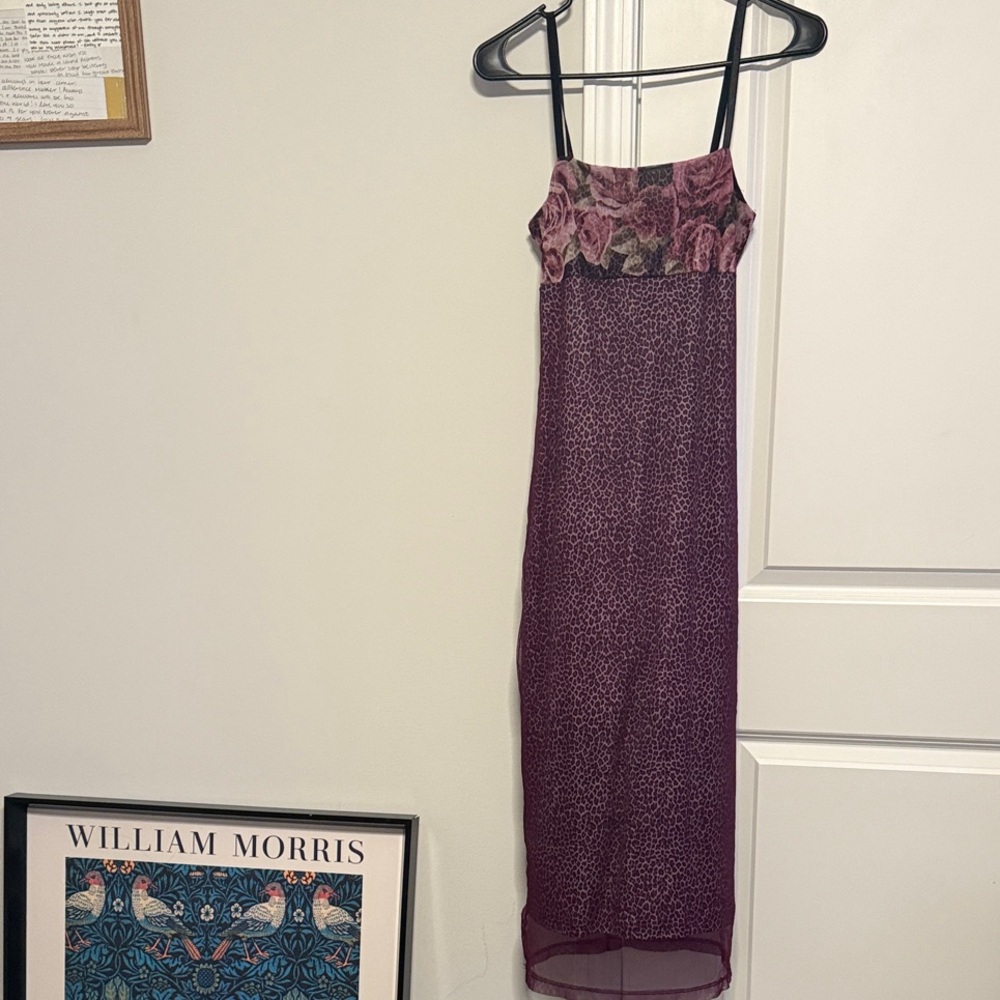 Necessary Objects Purple Floral Midi Dress